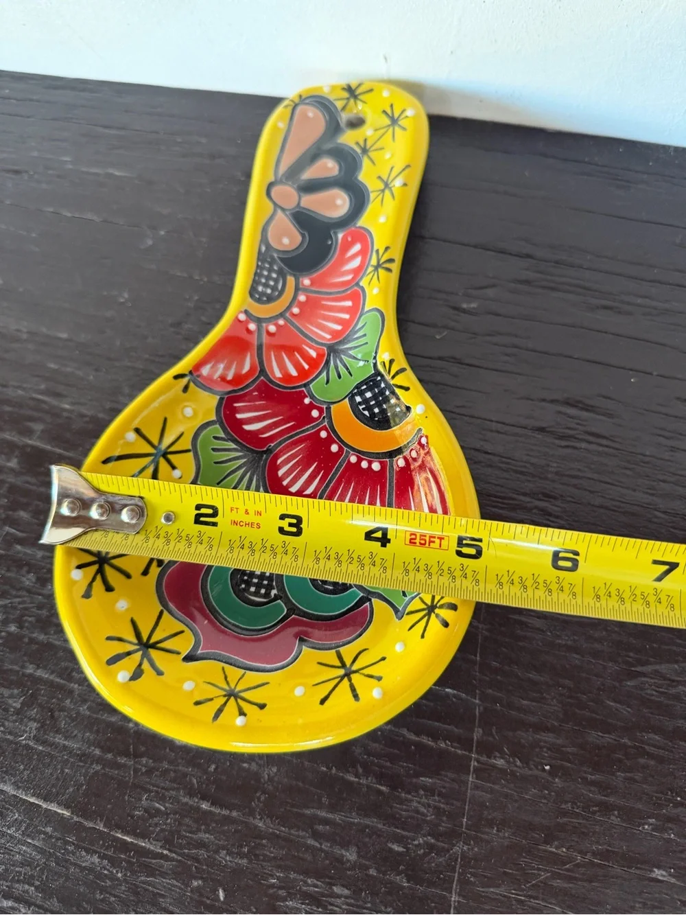 Yellow Talavera Floral Spoon Rest